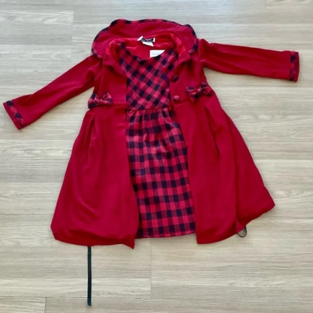 Rare Editions Red Plaid Girls Dress 6Y